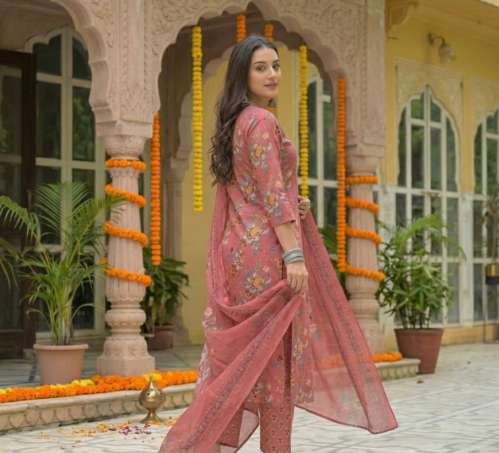 Viral Inspired A-Line Dupatta Set