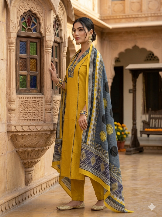 Mirror Kutch Dupatta Set