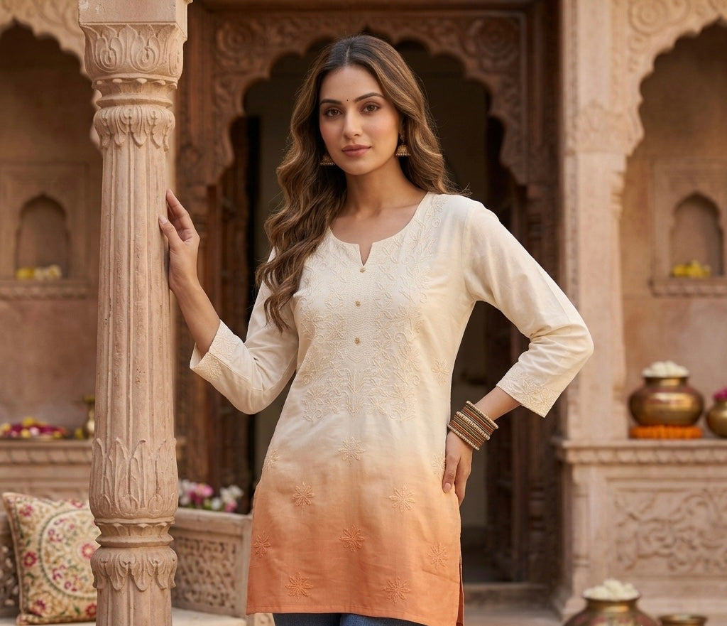 The Ombre Embroidered Top