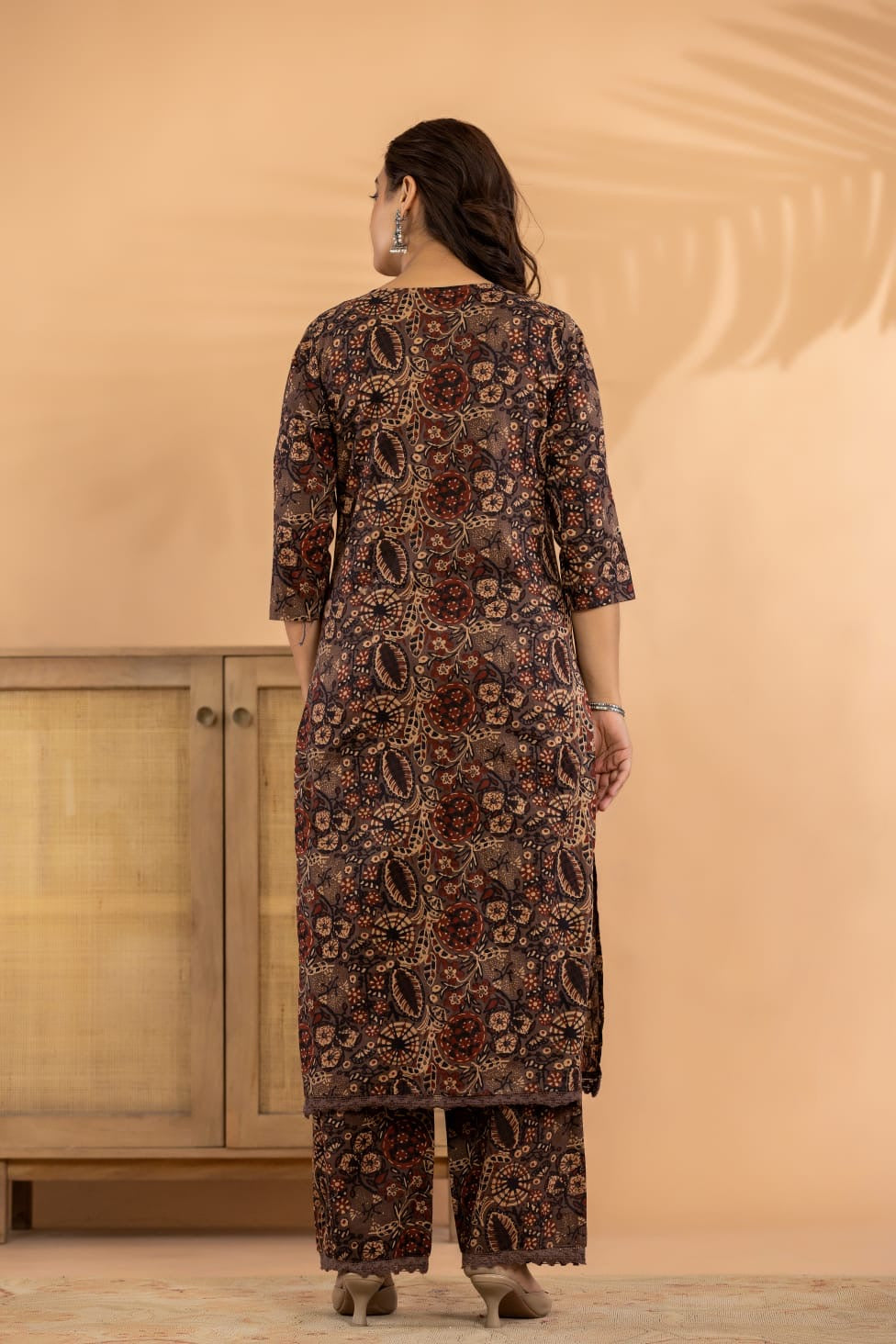 Pure Cambric Cotton Printed Co-ord Set with Sequin Detailing