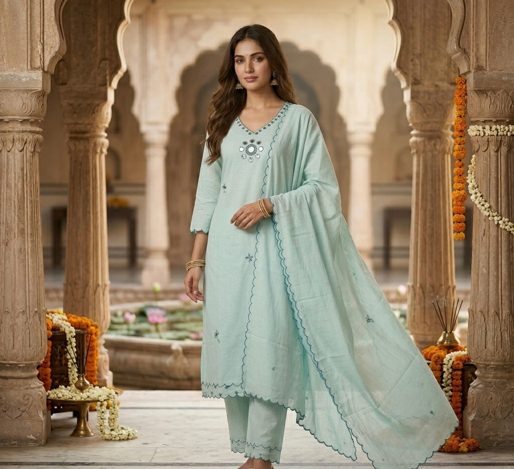 Noor-e-Aina Mulcotton Dupata Set
