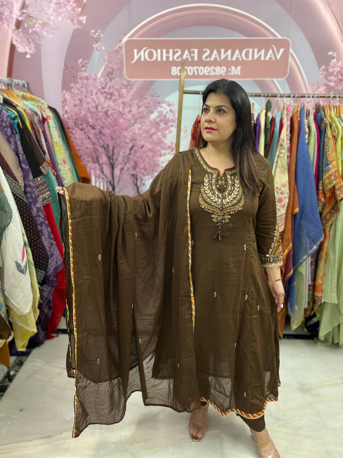The Kirni Dupatta Set with Embroidered Sleeves