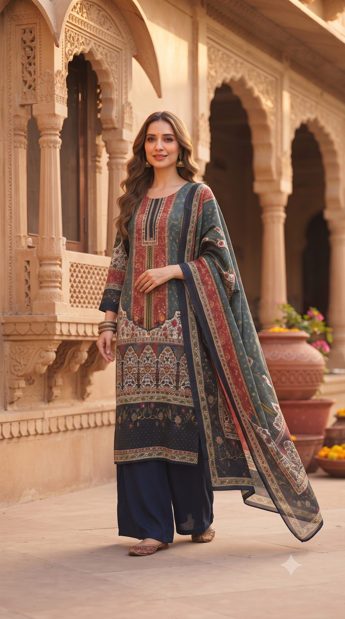 The Rangmala Multicolor Dupatta Set