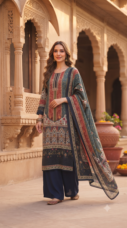 The Rangmala Multicolor Dupatta Set