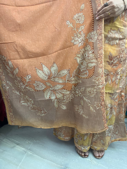The Flora Organic Cotton Dupatta Set With Sharara
