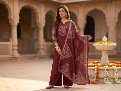 The Mandala Artwork Dupatta Set