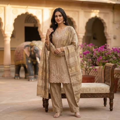 The Kanak Heavy Embroidered Dupatta Set