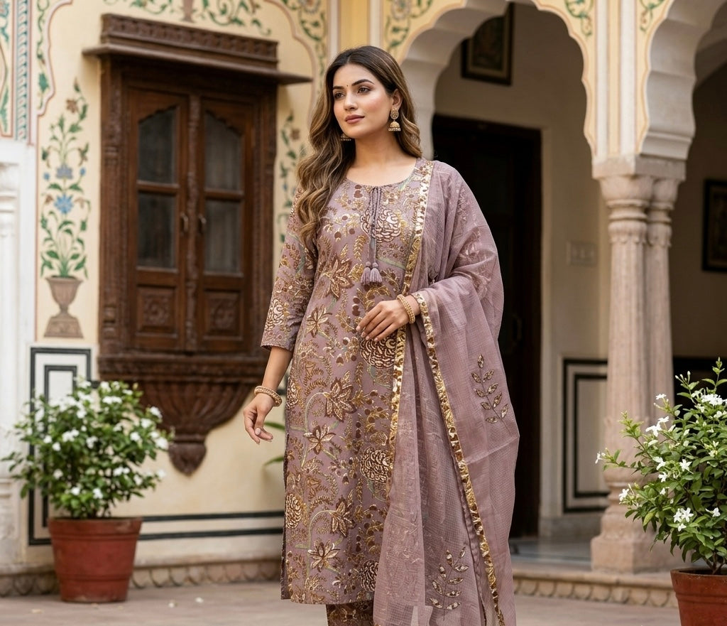 The Meriah Flora Dupatta Set