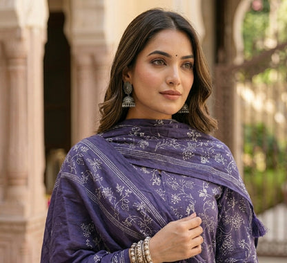 Romantic Lovebirds Embroidered Dupatta Set