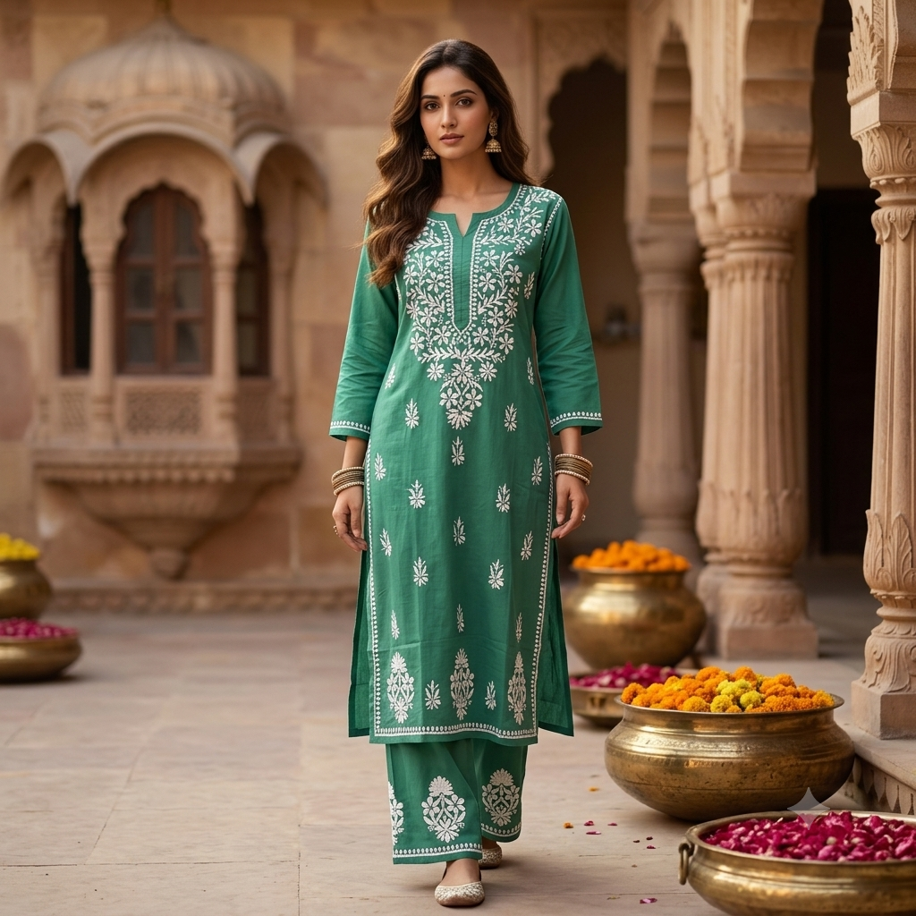 The Nazraana Lakhnavi Kurti Set