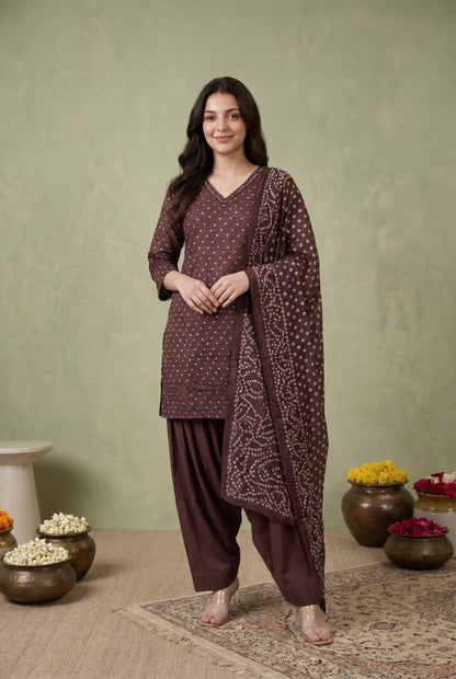 Traditional Bandhani Print Salwar Set