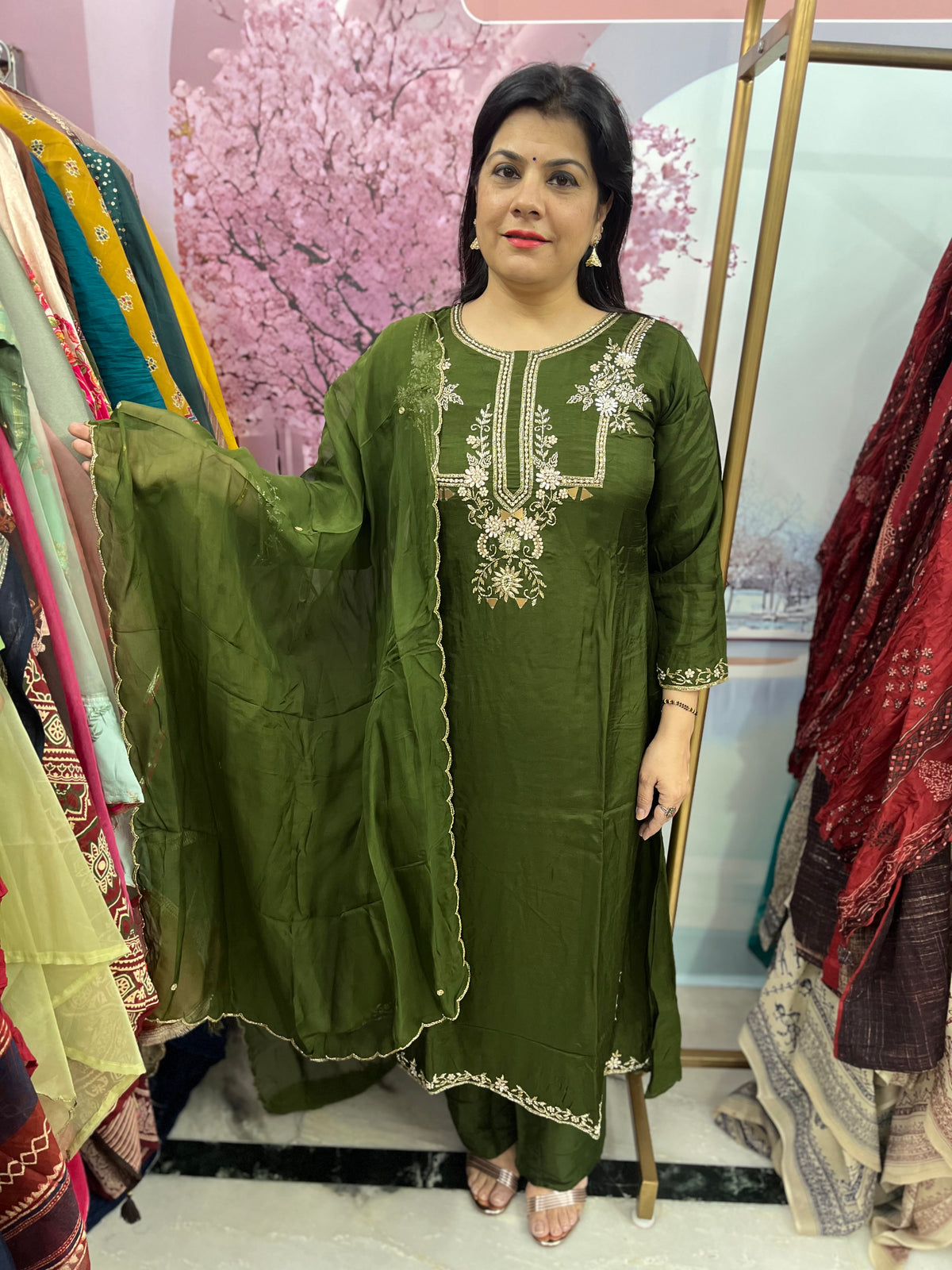 The Peace Dola Silk Dupatta Set