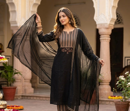 The Ahana Noir Dupatta Set