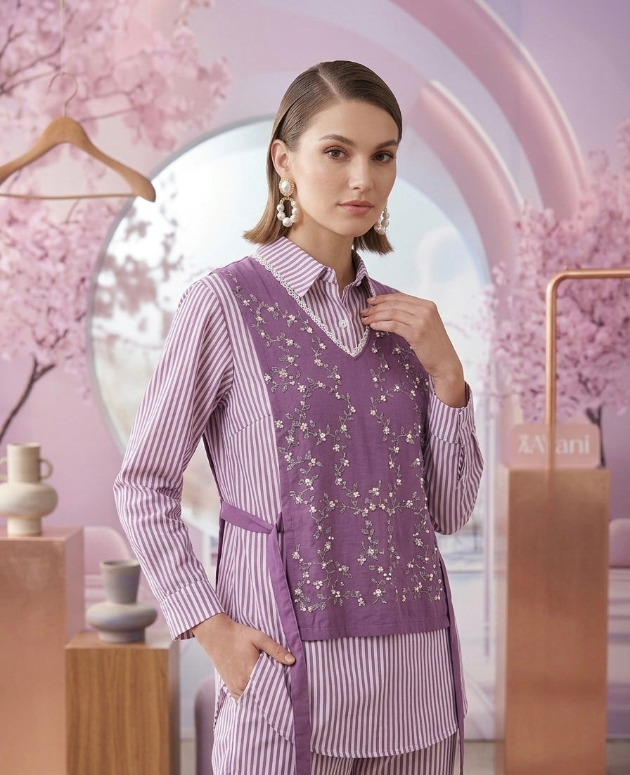 Apron Embroidered Co-ord Set