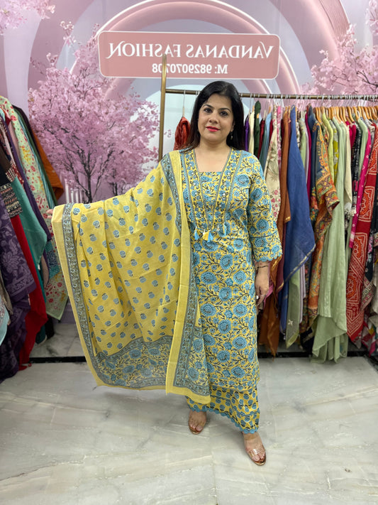 The Bagru Print Dupatta Set