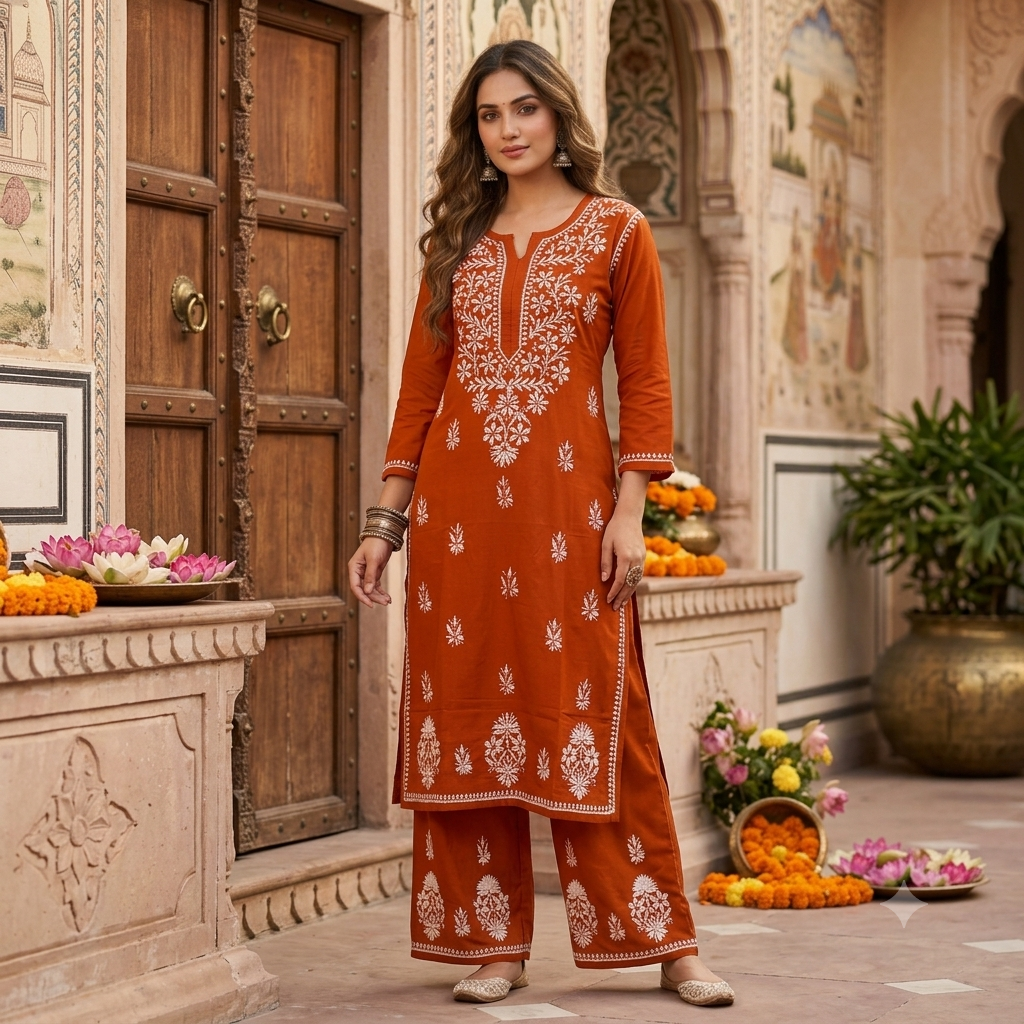 The Nazraana Lakhnavi Kurti Set