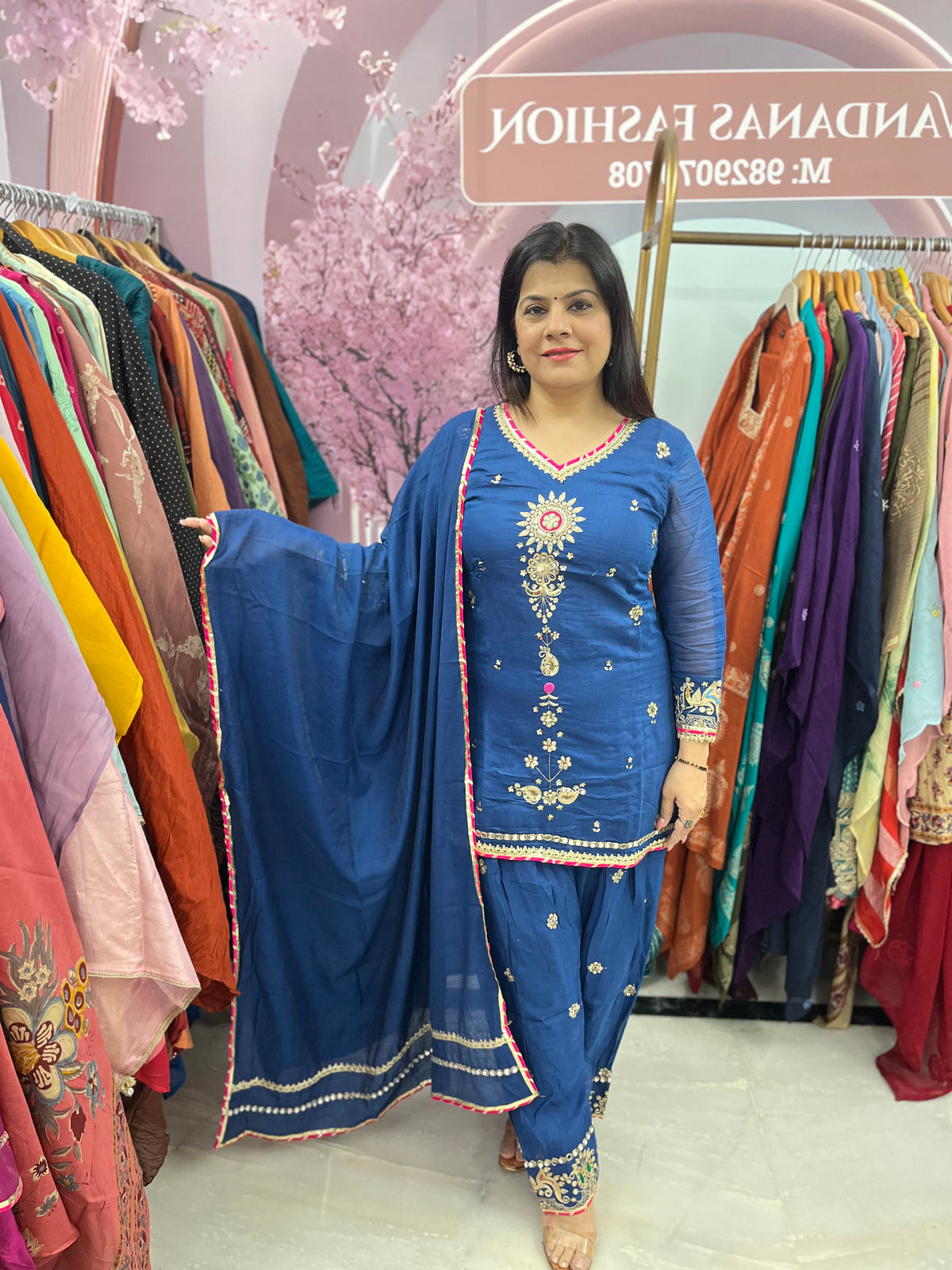 The Sahiba Zari Embroidered Farsi Salwar Set
