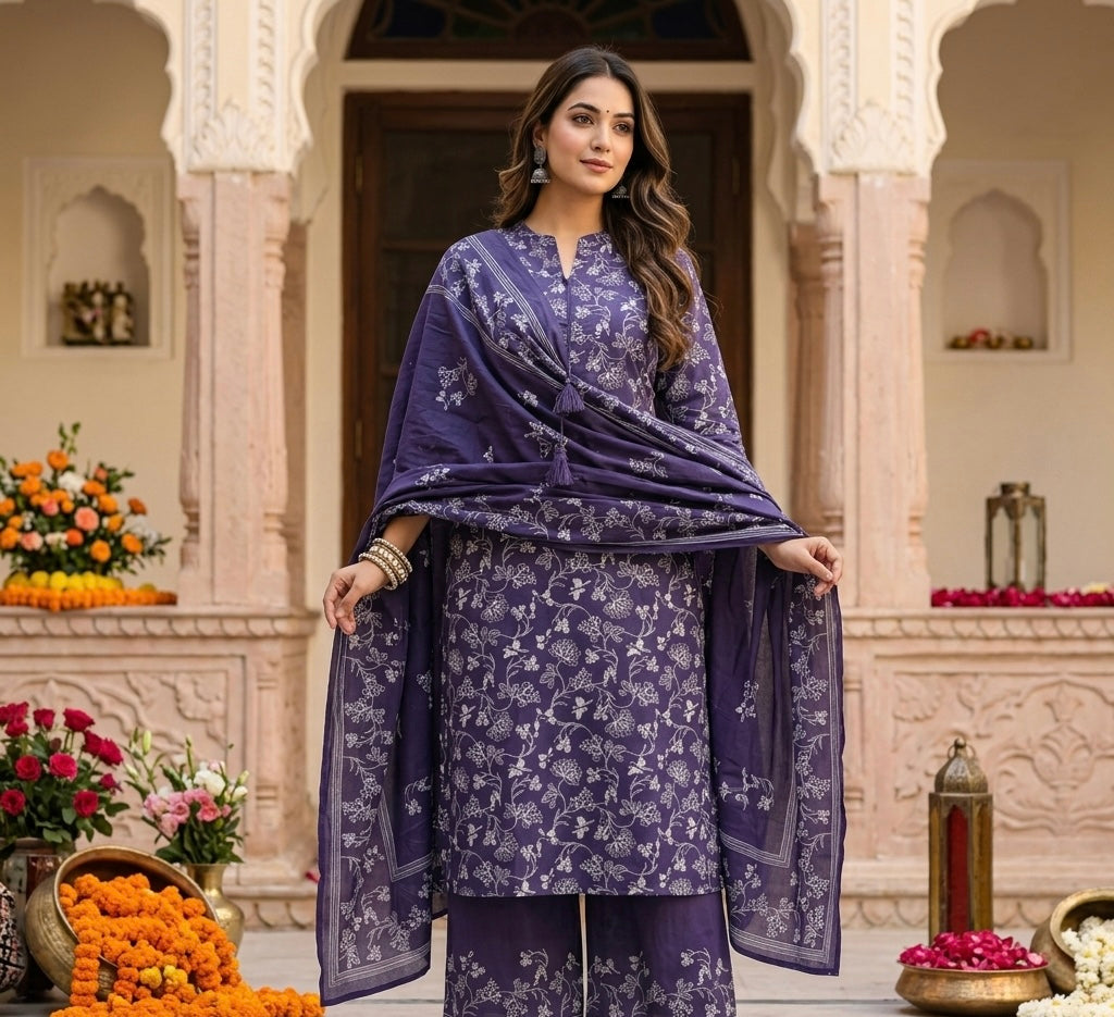 Romantic Lovebirds Embroidered Dupatta Set