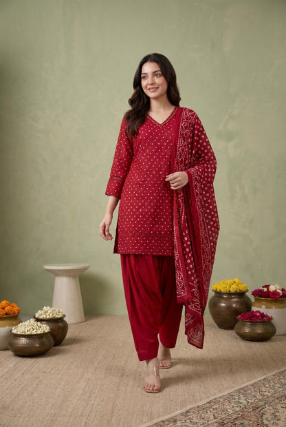 Traditional Bandhani Print Salwar Set