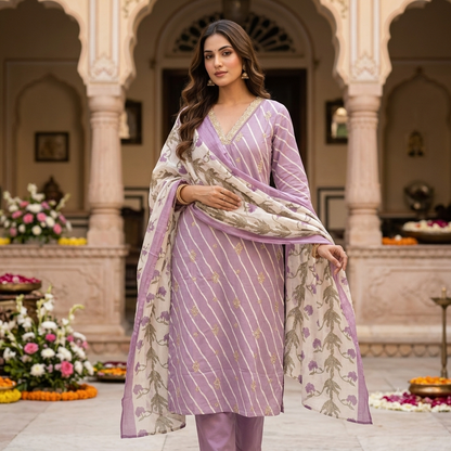 Lavanya Leheriya Dupatta Set