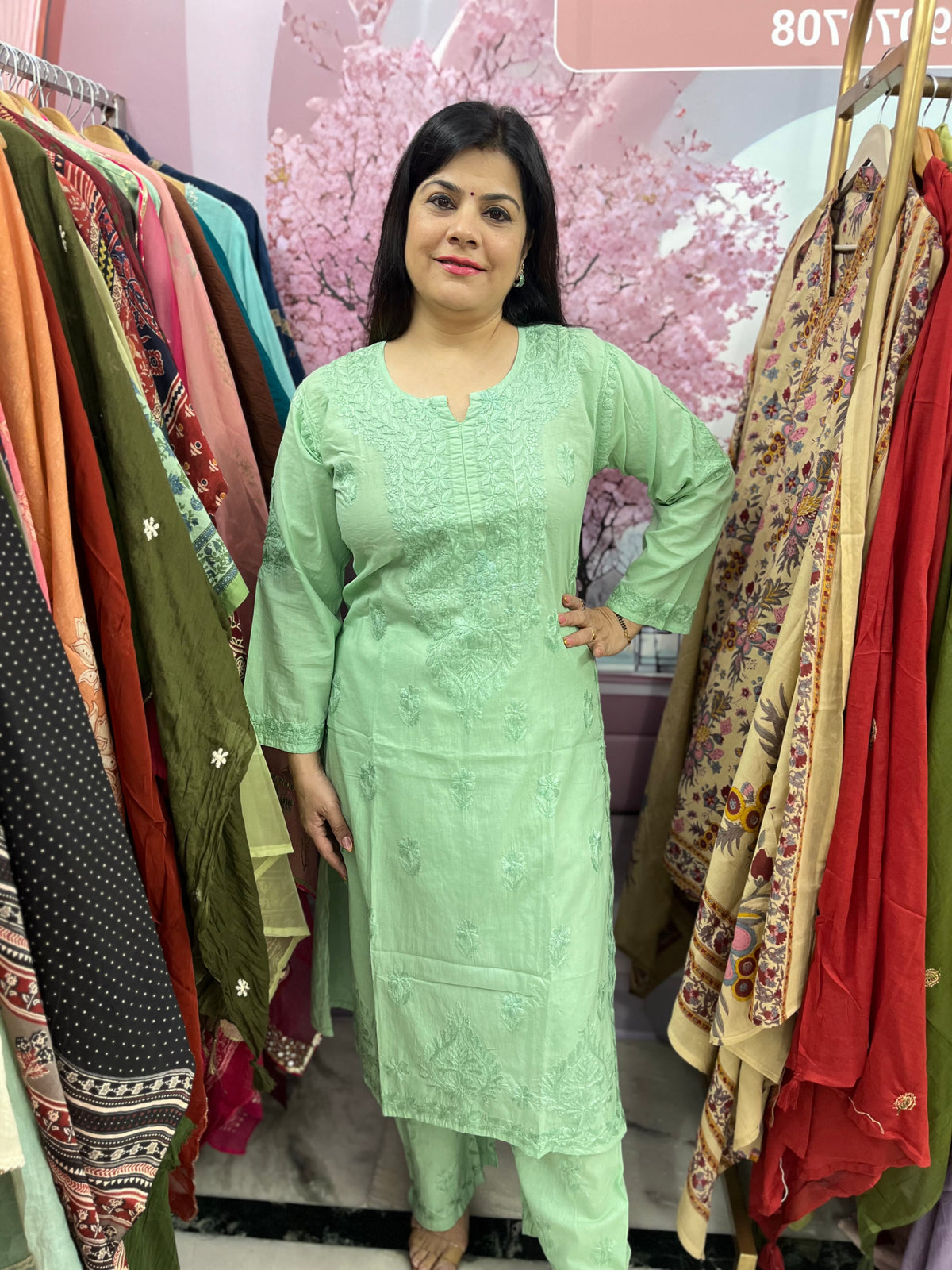 The Lakhnavi Pure Cotton Kurti Set