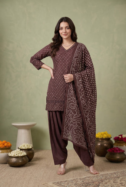Traditional Bandhani Print Salwar Set