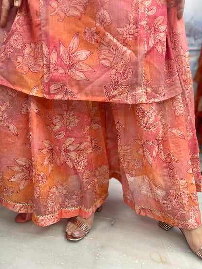 The Flora Organic Cotton Dupatta Set With Sharara