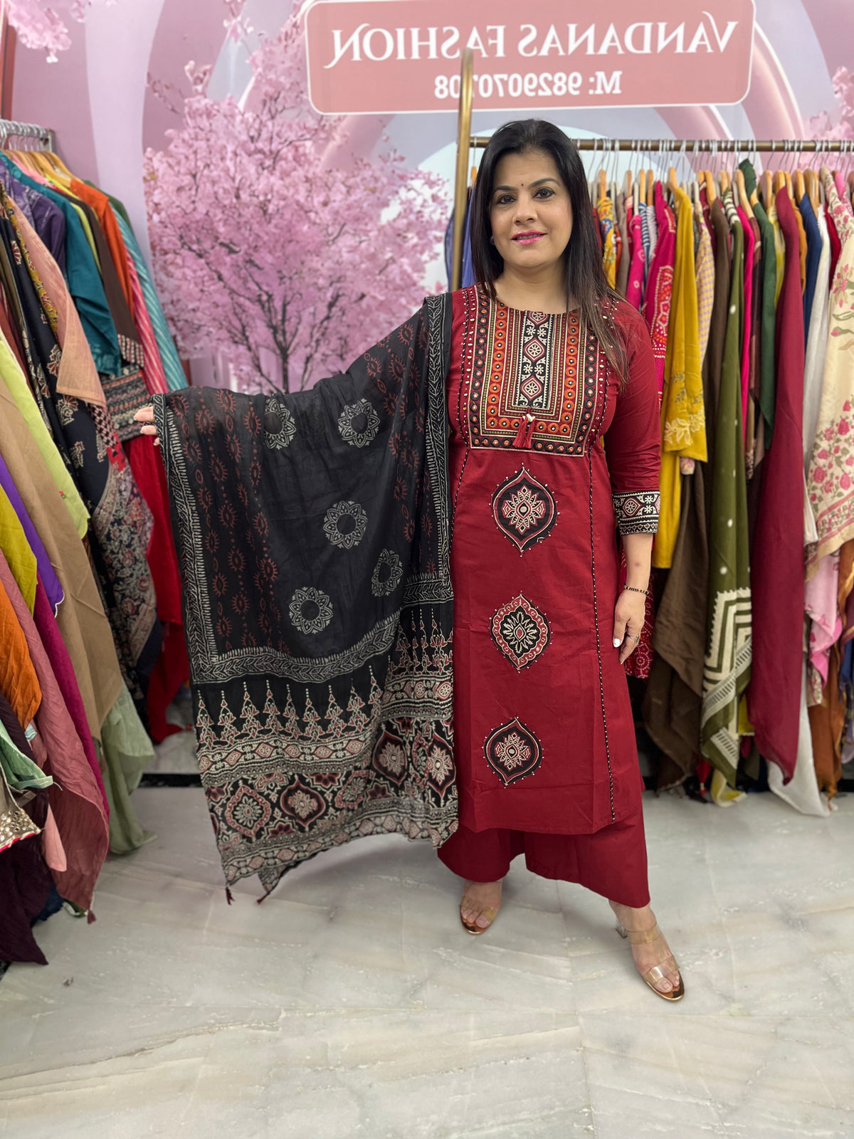 The Dhaani Kutch Embroidered Dupatta Set
