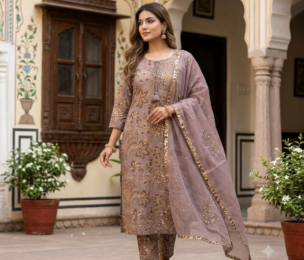 The Meriah Flora Dupatta Set