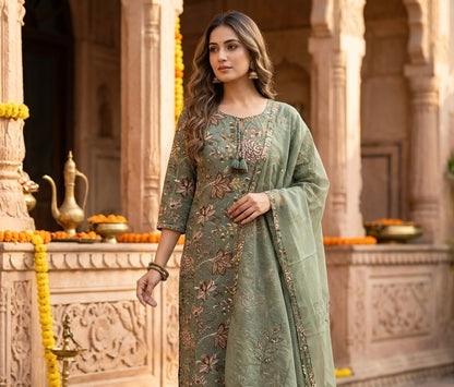 The Meriah Flora Dupatta Set
