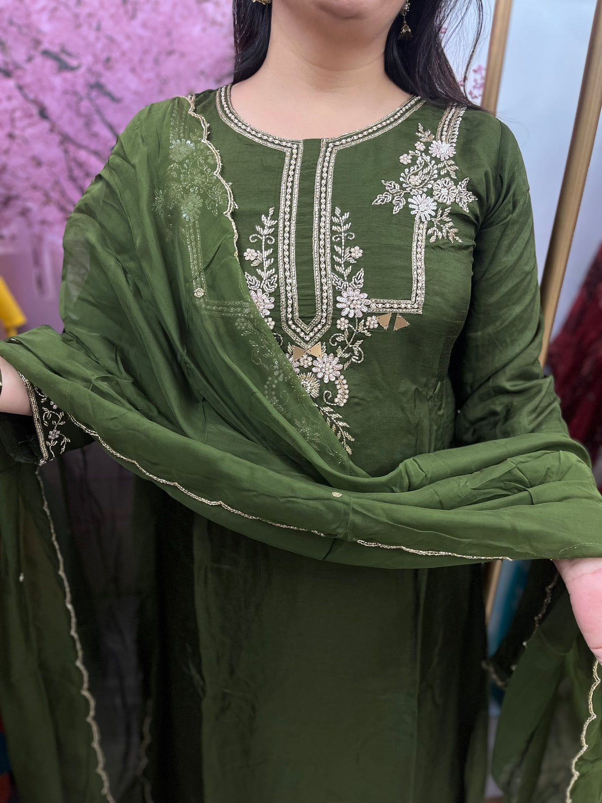The Peace Dola Silk Dupatta Set