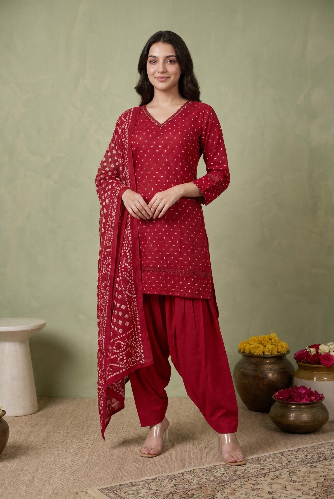 Traditional Bandhani Print Salwar Set