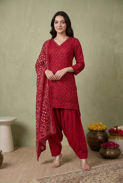 Traditional Bandhani Print Salwar Set