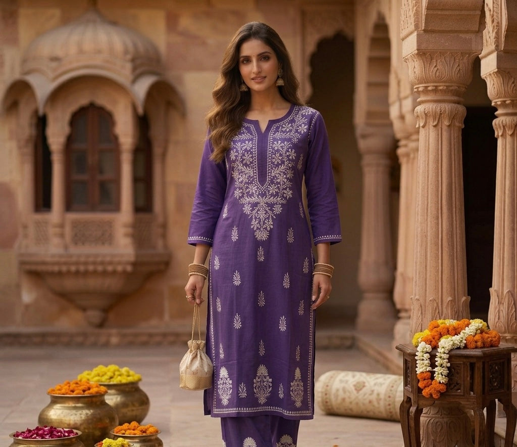 The Nazraana Lakhnavi Kurti Set