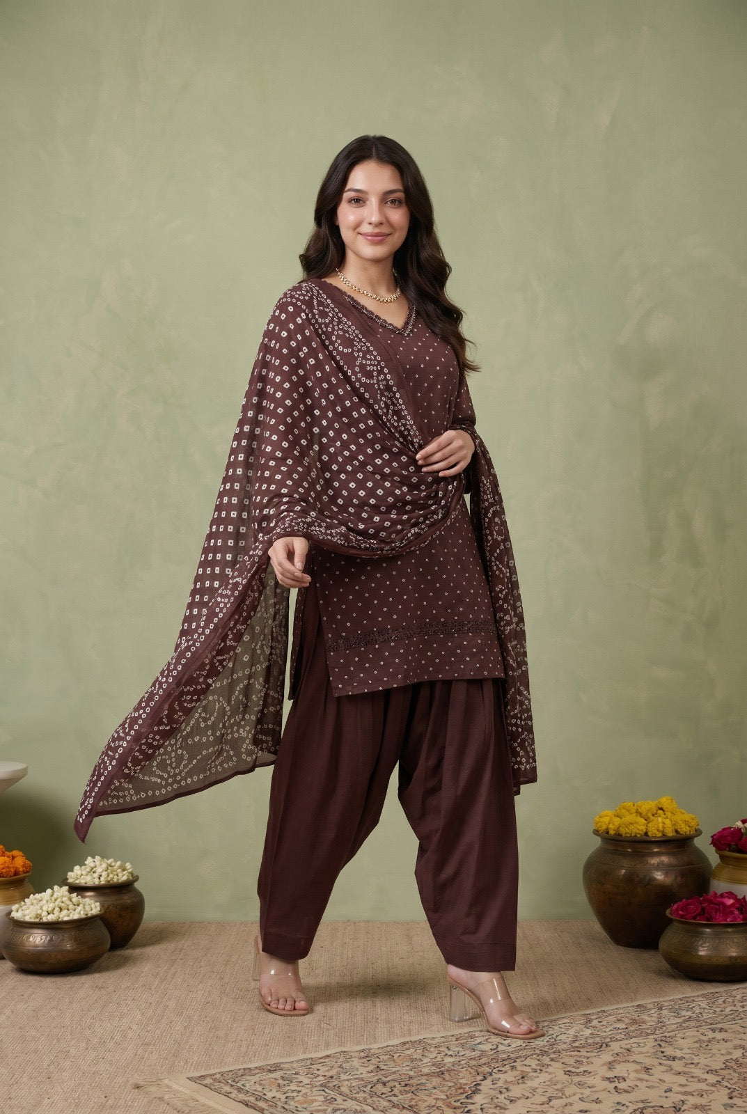 Traditional Bandhani Print Salwar Set