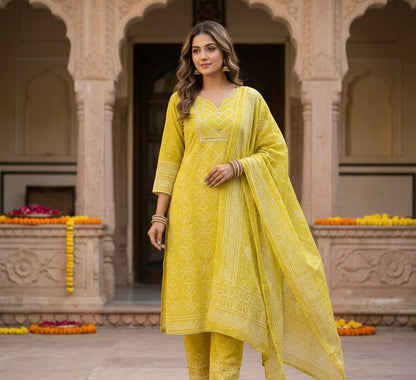 Printed Bandhej Dupatta Set