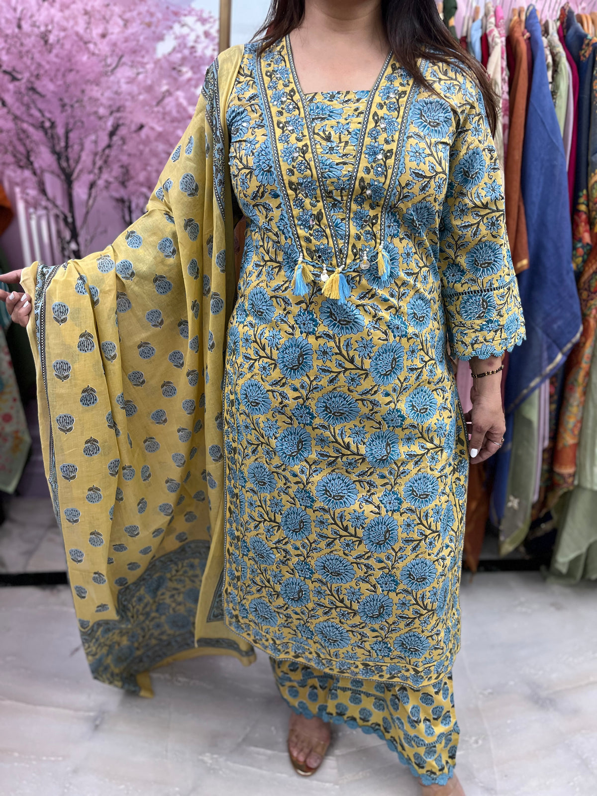 The Bagru Print Dupatta Set