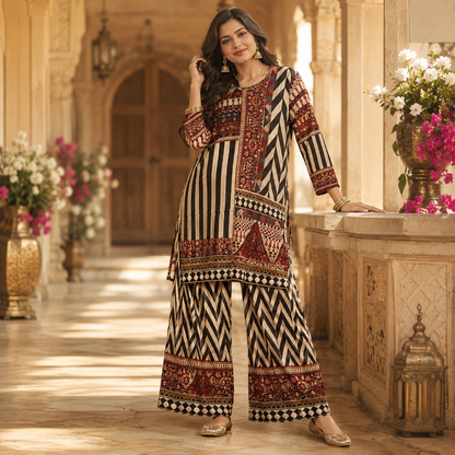 The Chevron Royale Crepe Co-ord Set