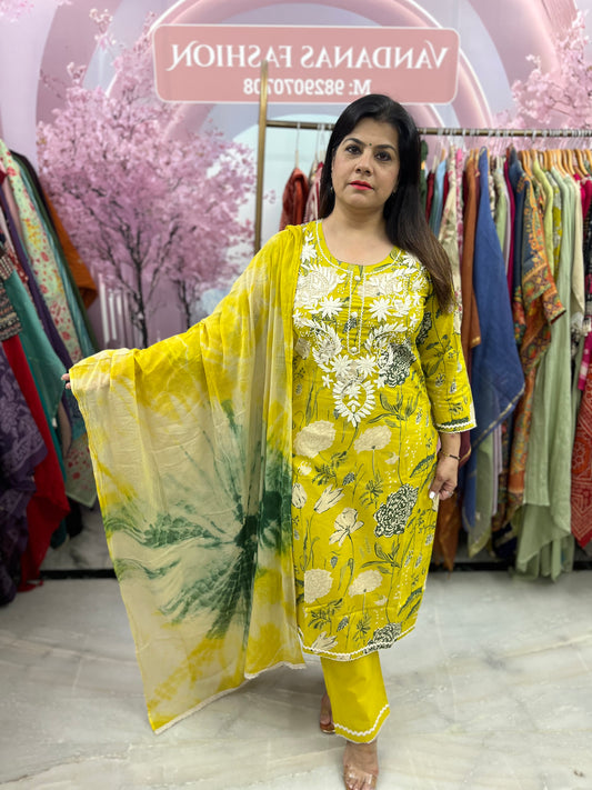 The Suroor Chikankari Embroidered Dupatta Set