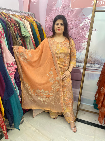 The Flora Organic Cotton Dupatta Set With Sharara