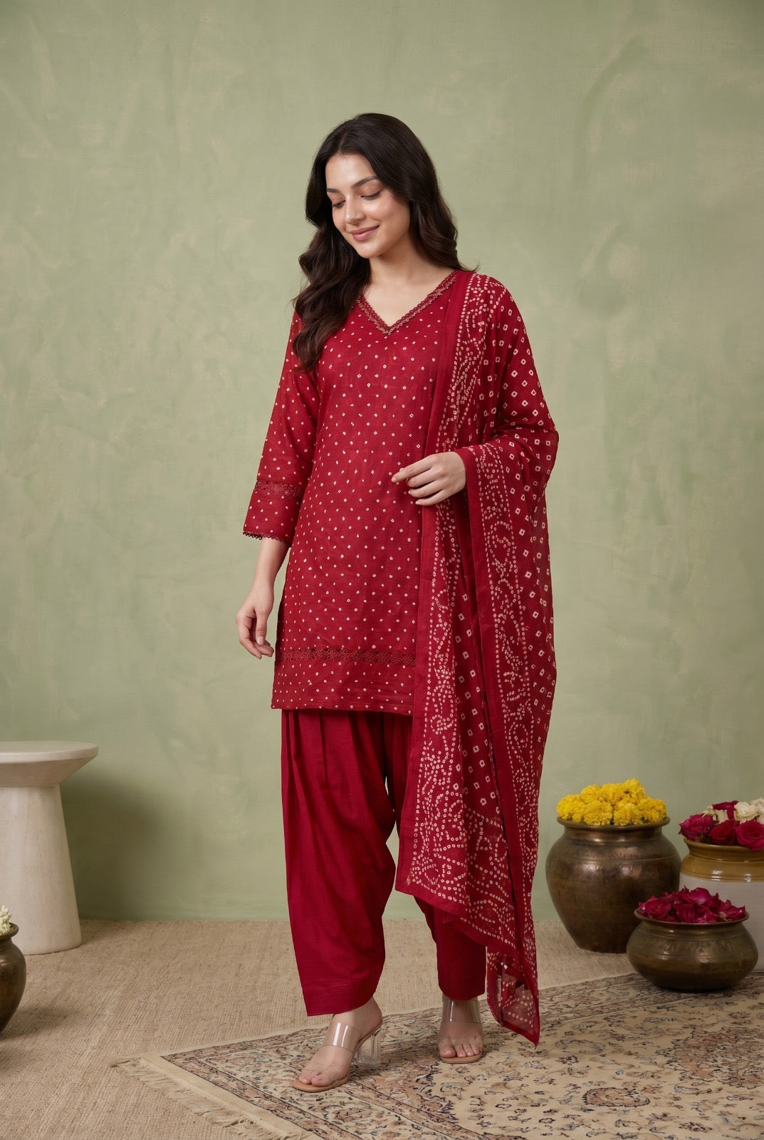 Traditional Bandhani Print Salwar Set