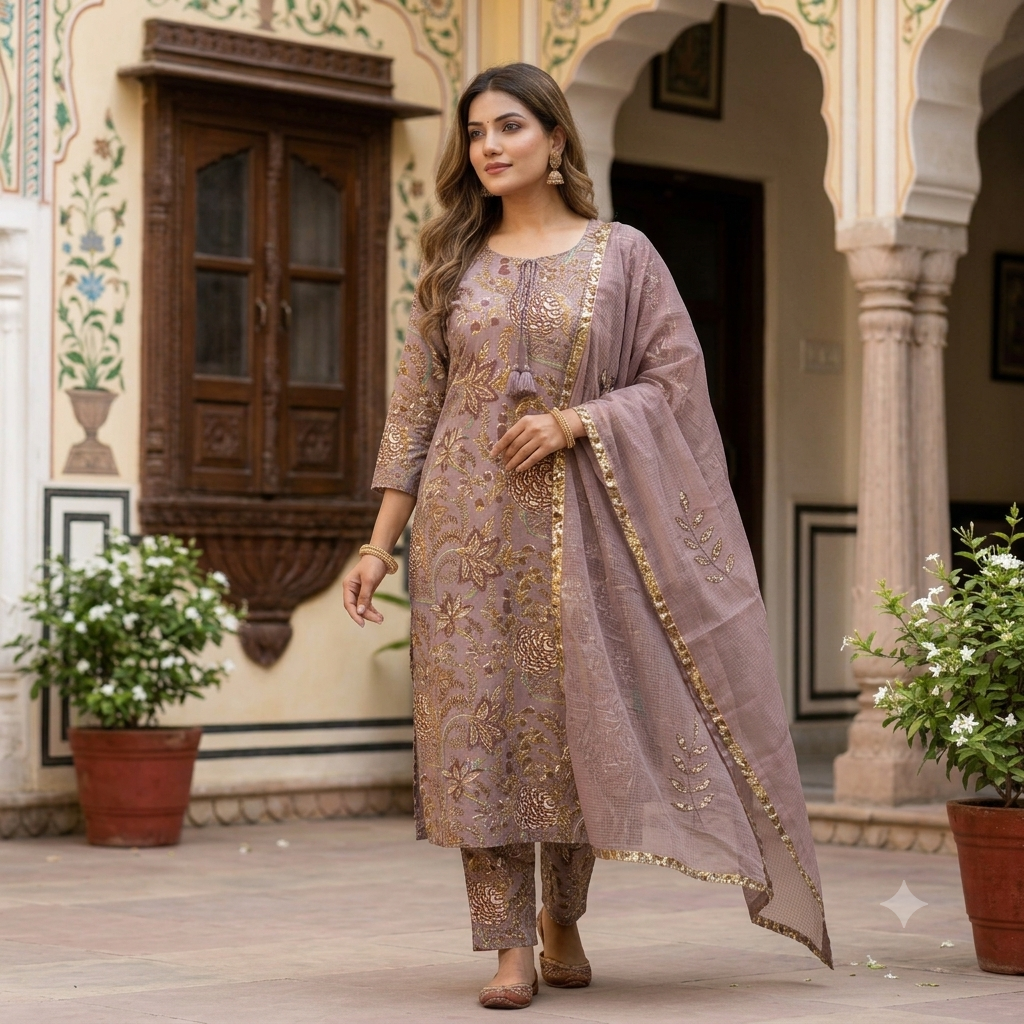 The Meriah Flora Dupatta Set