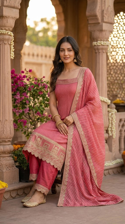 The Shahana Royal Dupatta Set With Sleeveless Spaghetti