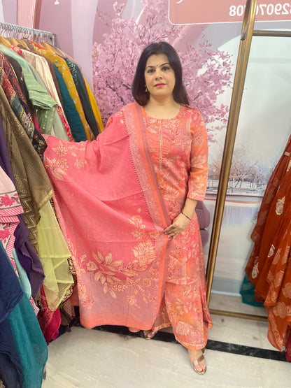 The Flora Organic Cotton Dupatta Set With Sharara