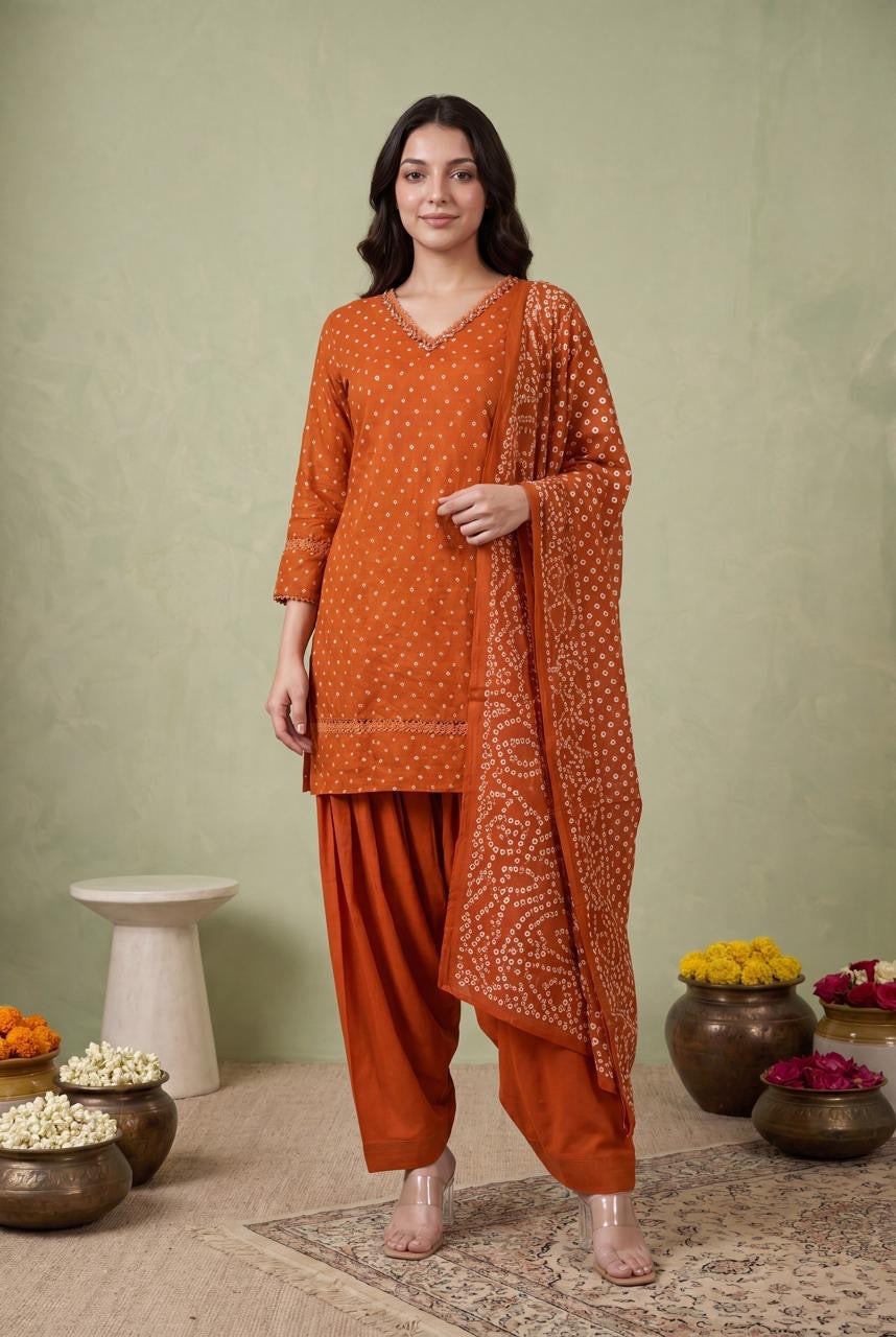 Traditional Bandhani Print Salwar Set