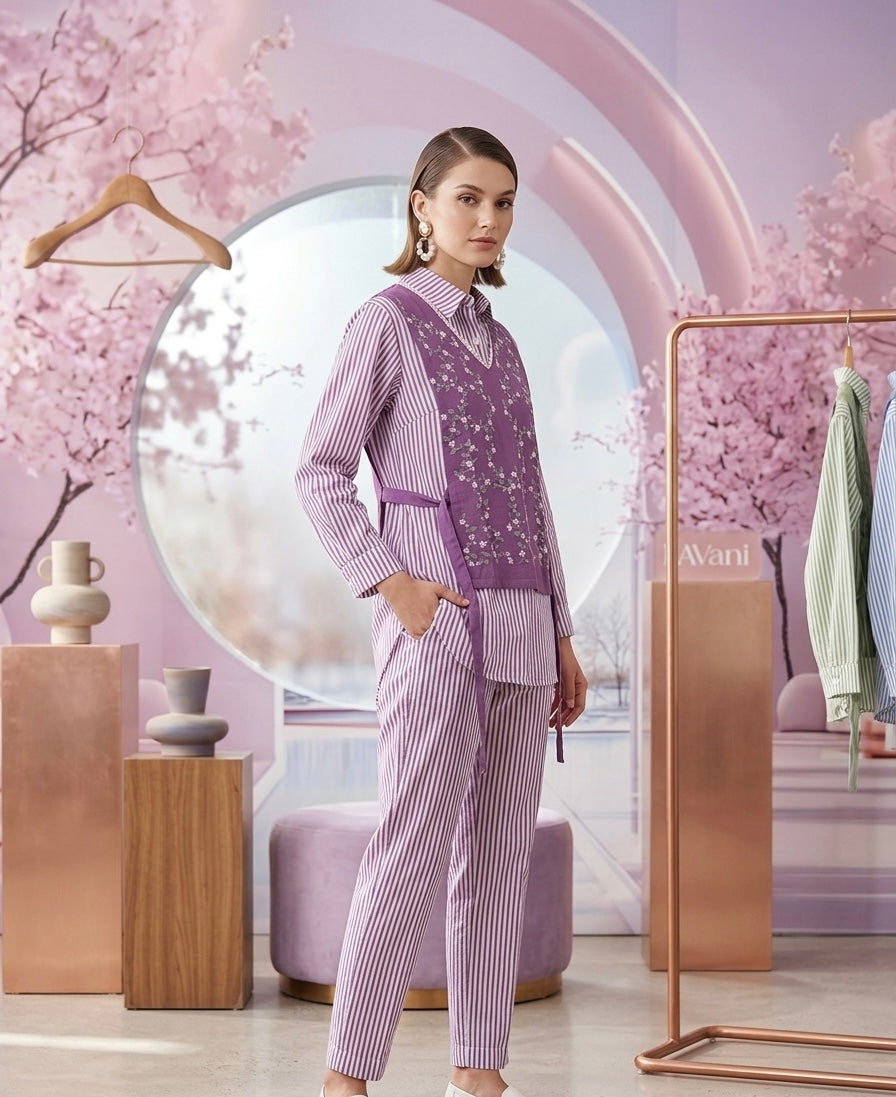Apron Embroidered Co-ord Set