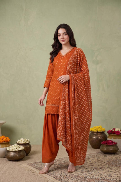 Traditional Bandhani Print Salwar Set