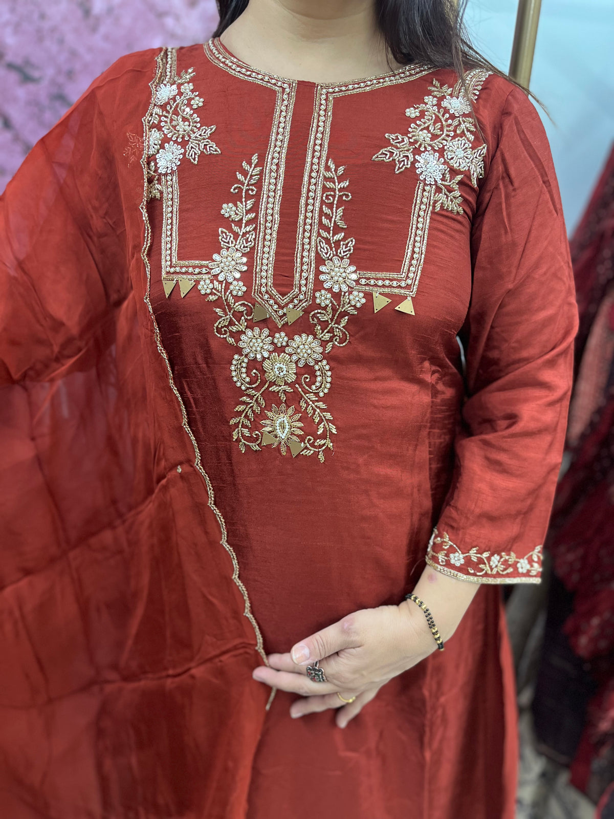 The Peace Dola Silk Dupatta Set