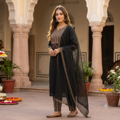 The Ahana Noir Dupatta Set