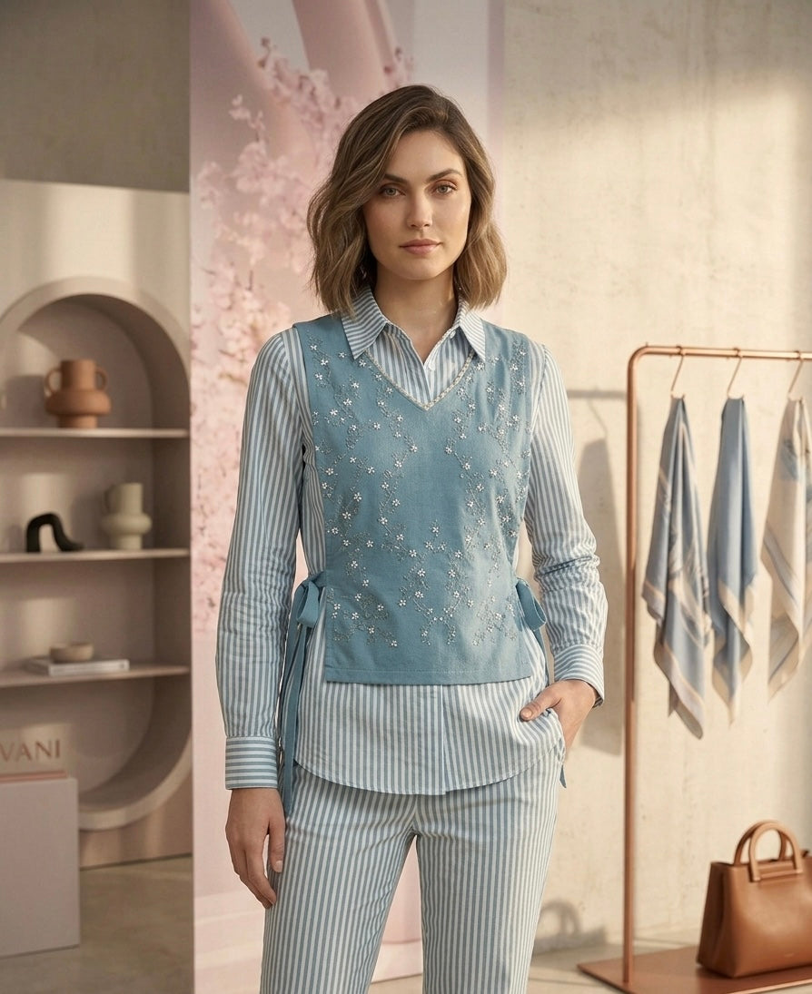 Apron Embroidered Co-ord Set